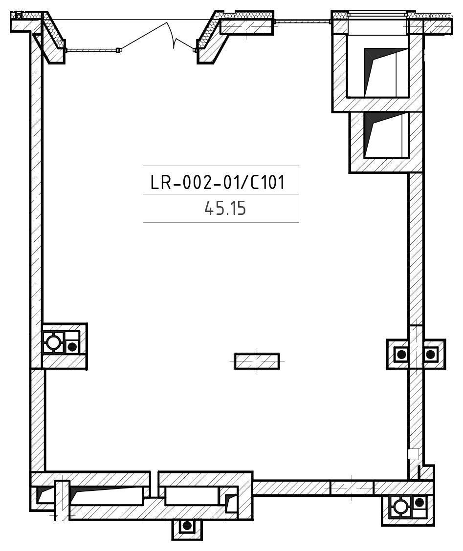 Planning Commercial premises area 45.15m2, LR-002-01/C101.