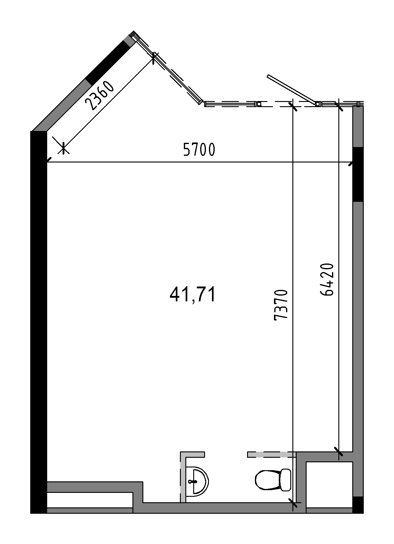 Planning Commercial premises area m2, AB-20-м1/Т0003.