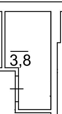 Планування Комора площею 3.8м2, AB-03-м1/К0031.