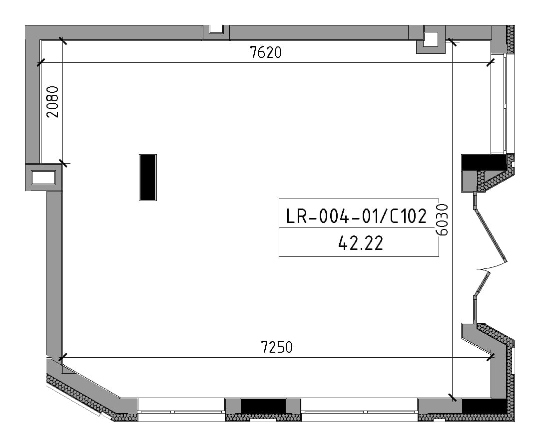 Планировка Коммерческие площей 42.22м2, LR-004-01/C102.