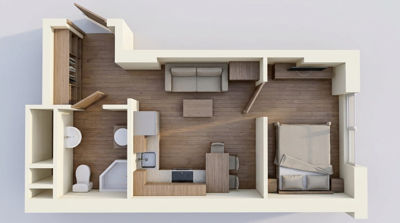 Планування 1-к квартира площею 24.98м2, ea31aed0-19ff-11eb-ba9c-00155d42e31d.