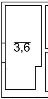 Planning Storeroom area 3.6m2, AB-02-м1/К0036.