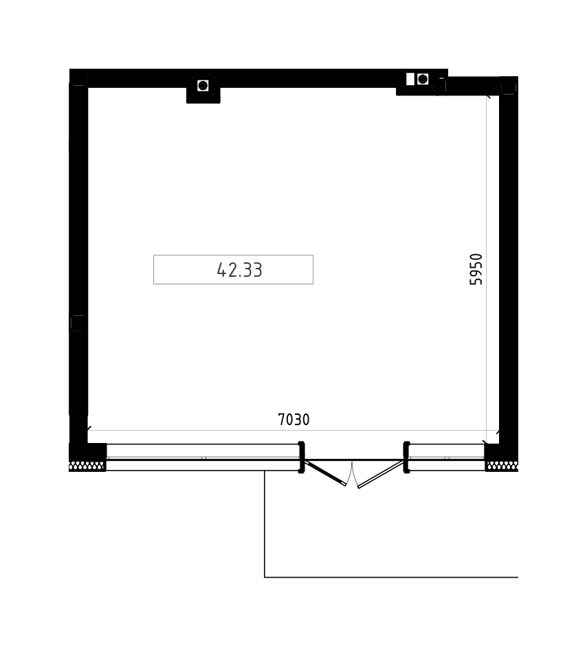 Планировка Коммерческие площей 42.33м2, LR-002-01/C003.