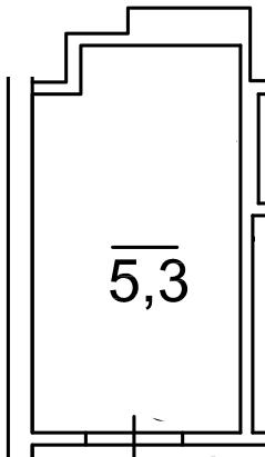 Планування Комора площею 5.3м2, AB-03-м1/К0070.