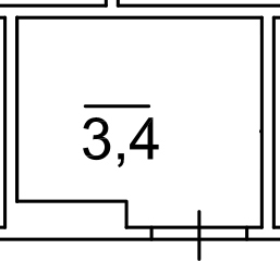 Planning Storeroom area 3.4m2, AB-03-м1/К0057.