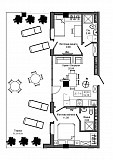 Планировка 2-к квартира площей 64.26м2, UM-006-03/0014.