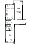 Planning 3-rm flats area 63.4m2, AB-05-07/00003.