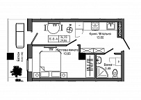 Planning 1-rm flats area 29.86m2, UM-006-02/0014.