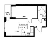Planning 1-rm flats area 36.62m2, 928215ba-071b-11ec-baa5-00155d42e31d.
