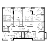 Planning 3-rm flats area 84.19m2, AB-17-04/00007.