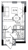 Планування Smart-квартира площею 25.76м2, 42e6ca7e-15ab-11ea-ba96-00155d42e317.