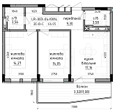 Планування 2-к квартира площею 66.05м2, LR-003-04/0014.