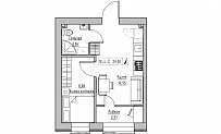 Планування 1-к квартира площею 29м2, KS-016-01/0007.