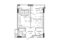Planning 1-rm flats area 39.72m2, AB-20-04/00009.