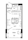 Планировка Smart-квартира площей 28.95м2, AB-19-03/00014.