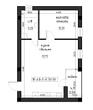 Planning 1-rm flats area 51.33m2, LR-002-05/0005.