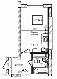 Planning Smart flats area 21.9m2, AB-09-08/00010.