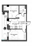 Планування 2-к квартира площею 40.61м2, ae38fffe-3896-11ec-baa7-00155d42e31d.