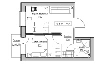 Планировка 1-к квартира площей 30.38м2, KS-018-04/0012.