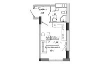 Планировка Smart-квартира площей 24.08м2, AB-20-03/00013.