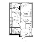 Планування 1-к квартира площею 40.12м2, AB-17-08/00008.