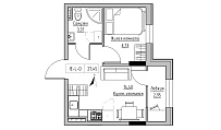 Планування 1-к квартира площею 27.45м2, KS-025-03/0001.