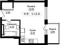 Planning Smart flats area 29.06m2, b06b0853-f027-11ef-bacf-00155d42e31d.