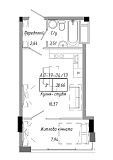 Планировка 1-к квартира площей 30.66м2, b8f6b4b1-e393-11e9-ba91-00155d42e317.
