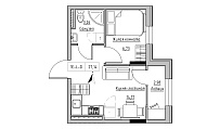 Планування 1-к квартира площею 27.14м2, KS-025-05/0001.