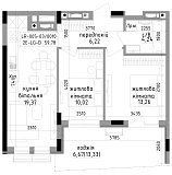 Planning 2-rm flats area 59.78m2, LR-005-03/0010.