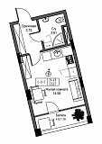 Planning Smart flats area 23.27m2, UM-004-04/0010.