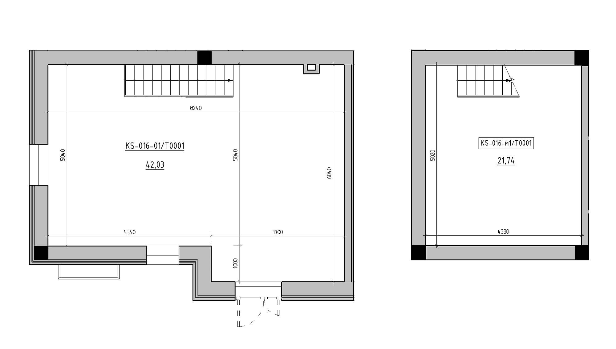 Planning Commercial premises area 63.77m2, KS-016-01/Т001.