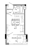 Планування 1-к квартира площею 30.82м2, AB-19-01/00013.