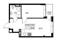 Планування 1-к квартира площею 34.9м2, f9fb93c4-ef8c-11ef-bacf-00155d42e31d.