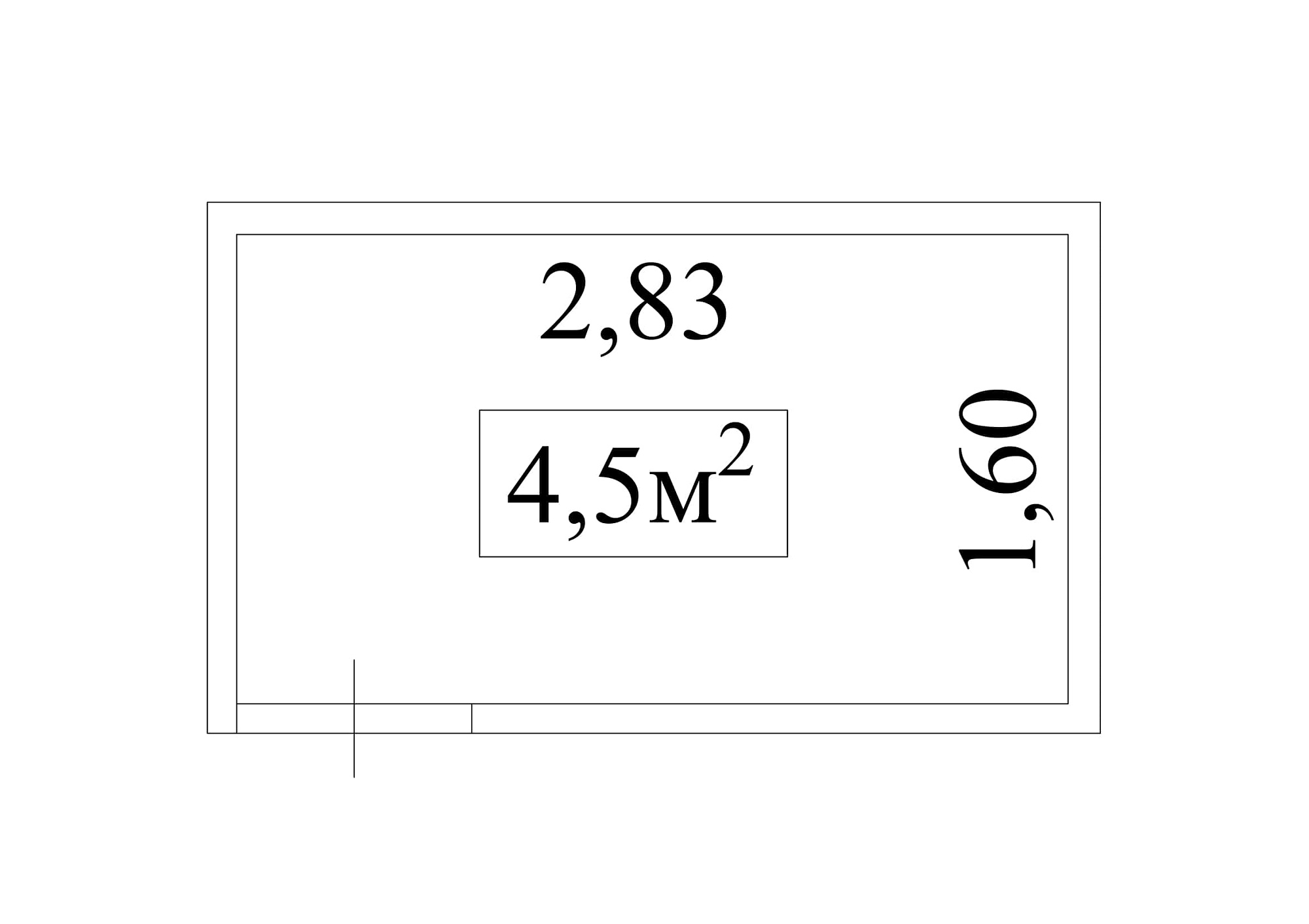 Планування Комора площею 4.5м2, AB-01-м1/К0028.