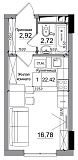 Planning Smart flats area 22.42m2, AB-14-08/00003.