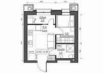 Planning 1-rm flats area 25.11m2, KS-012-05/0002.