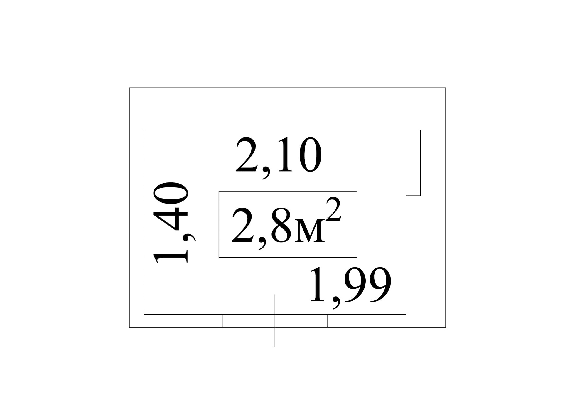Планування Комора площею 2.8м2, AB-01-м1/К0018.