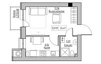 Planning 1-rm flats area 24.41m2, KS-009-03/0005.