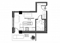 Planning Smart flats area 21.74m2, UM-007-07/0010.