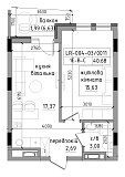 Planning 1-rm flats area 40.68m2, LR-004-03/0011.