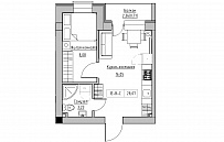 Planning 1-rm flats area 28.07m2, KS-018-05/0007.
