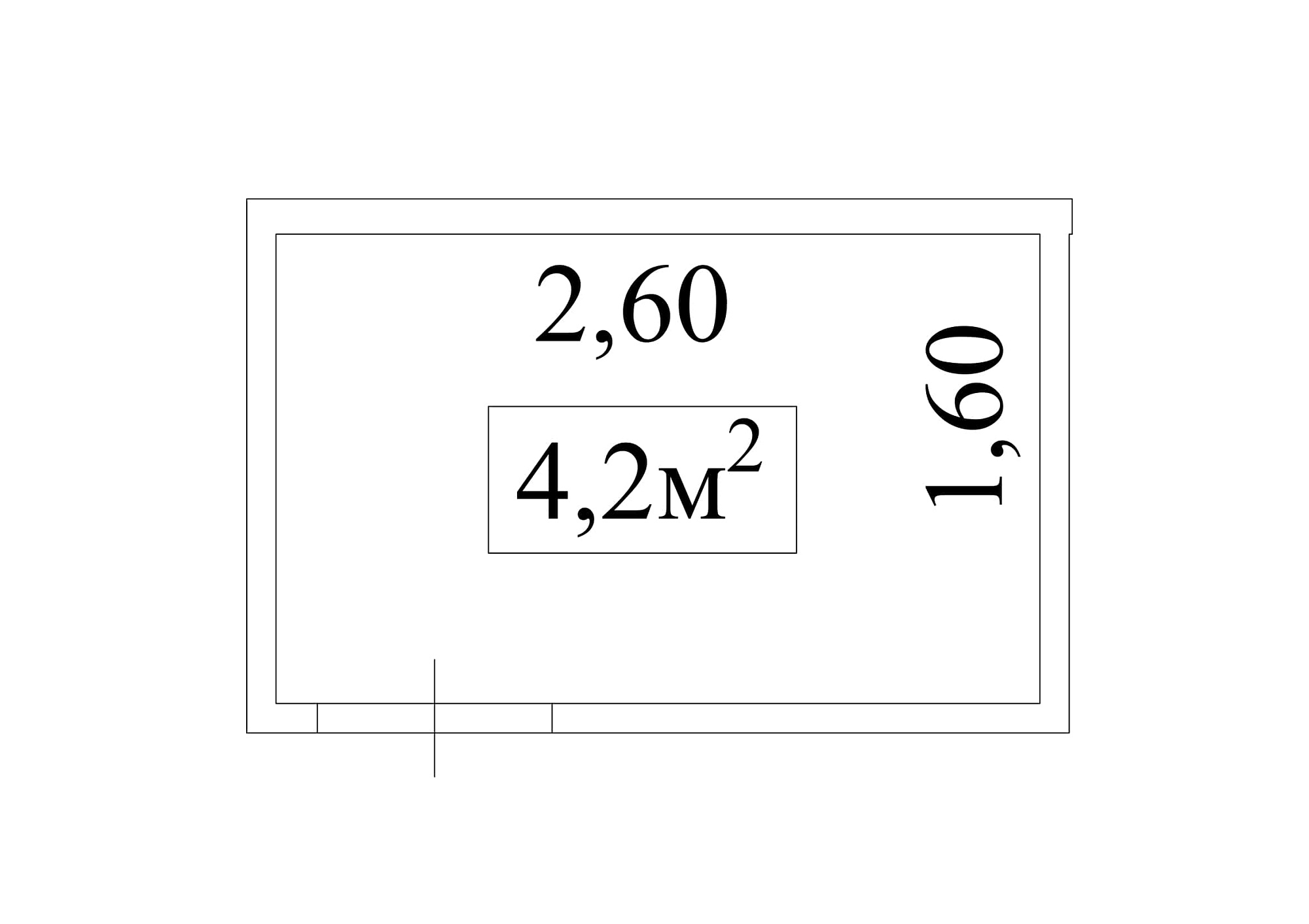 Планування Комора площею 4.2м2, AB-01-м1/К0026.