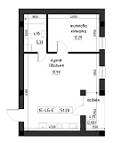 Планировка 1-к квартира площей 51.2м2, LR-002-03/0005.