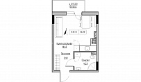 Планування Smart-квартира площею 26.02м2, KS-025-02/0007.