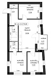 Planning 1-rm flats area 79.4m2, LR-002-03/0002.