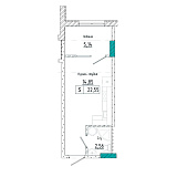 Планировка Smart-квартира площей 22.55м2, AB-22-12/00014.