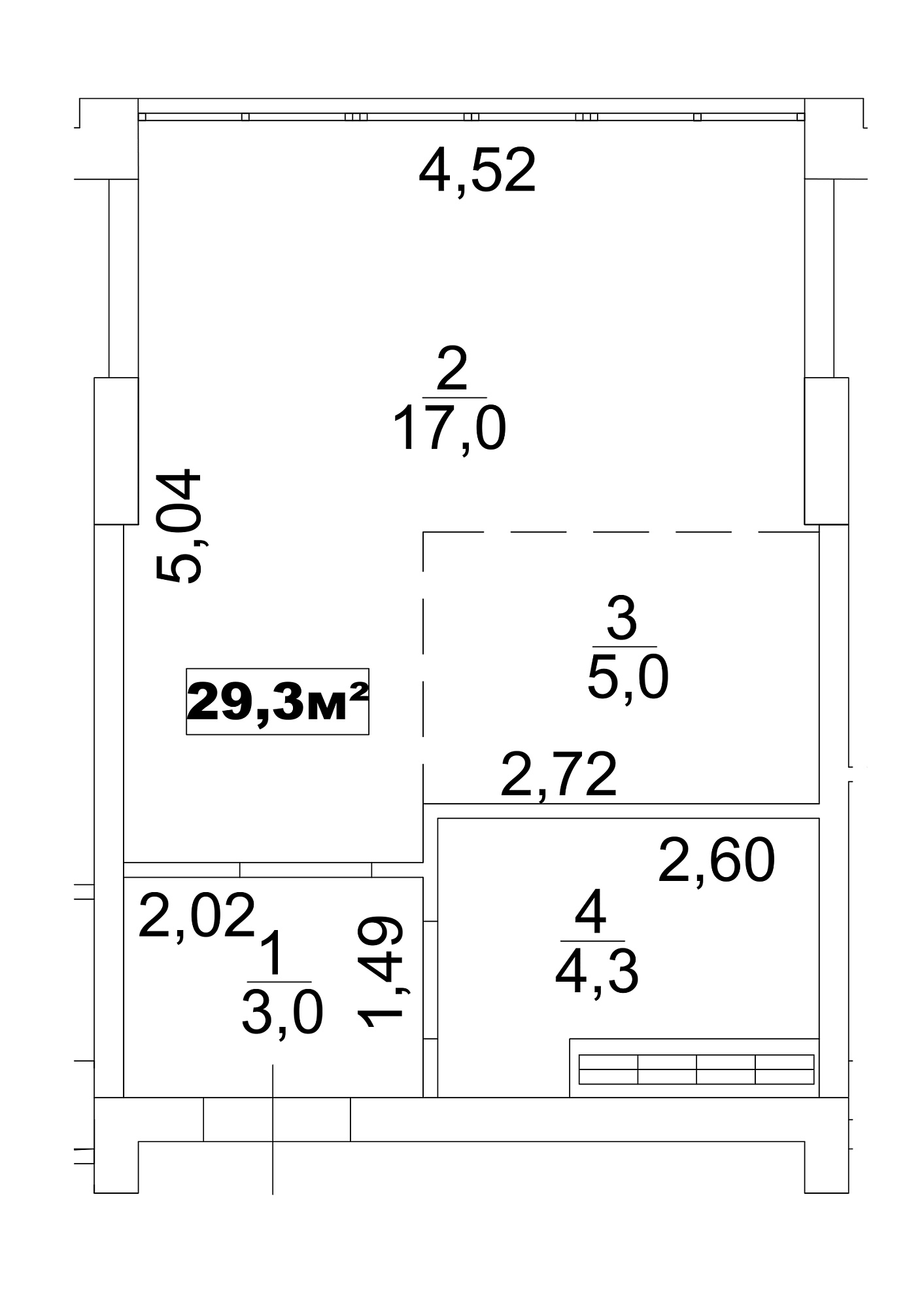 Planning Smart flats area 29.3m2, AB-13-07/00056.
