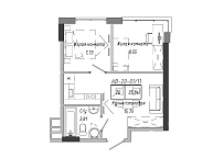 Planning 2-rm flats area 35.75m2, AB-20-01/00011.