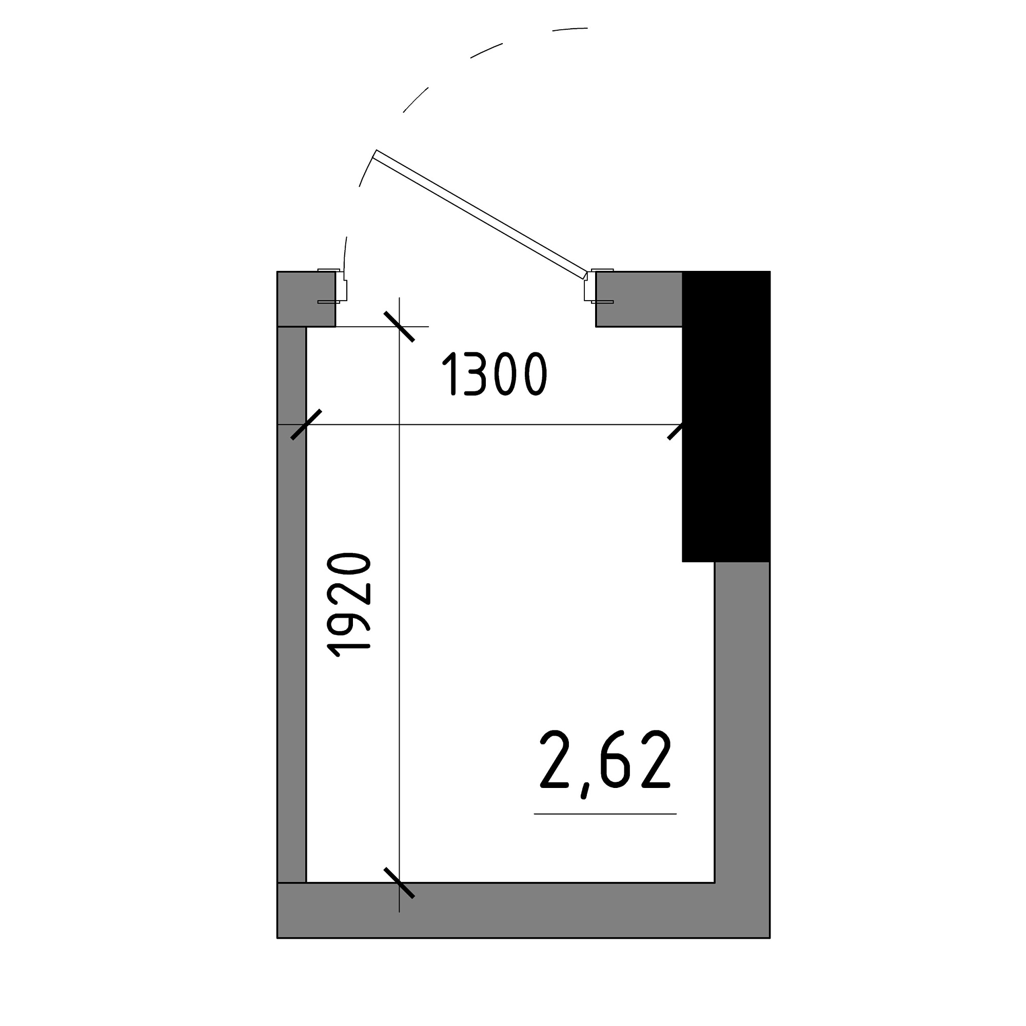 Планировка Кладовка площей 2.62м2, AB-17-05/К0003.
